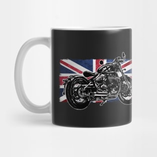 Bobber Motorcycle | Great Britain Flag | Custom Classic Motorcycles Mug